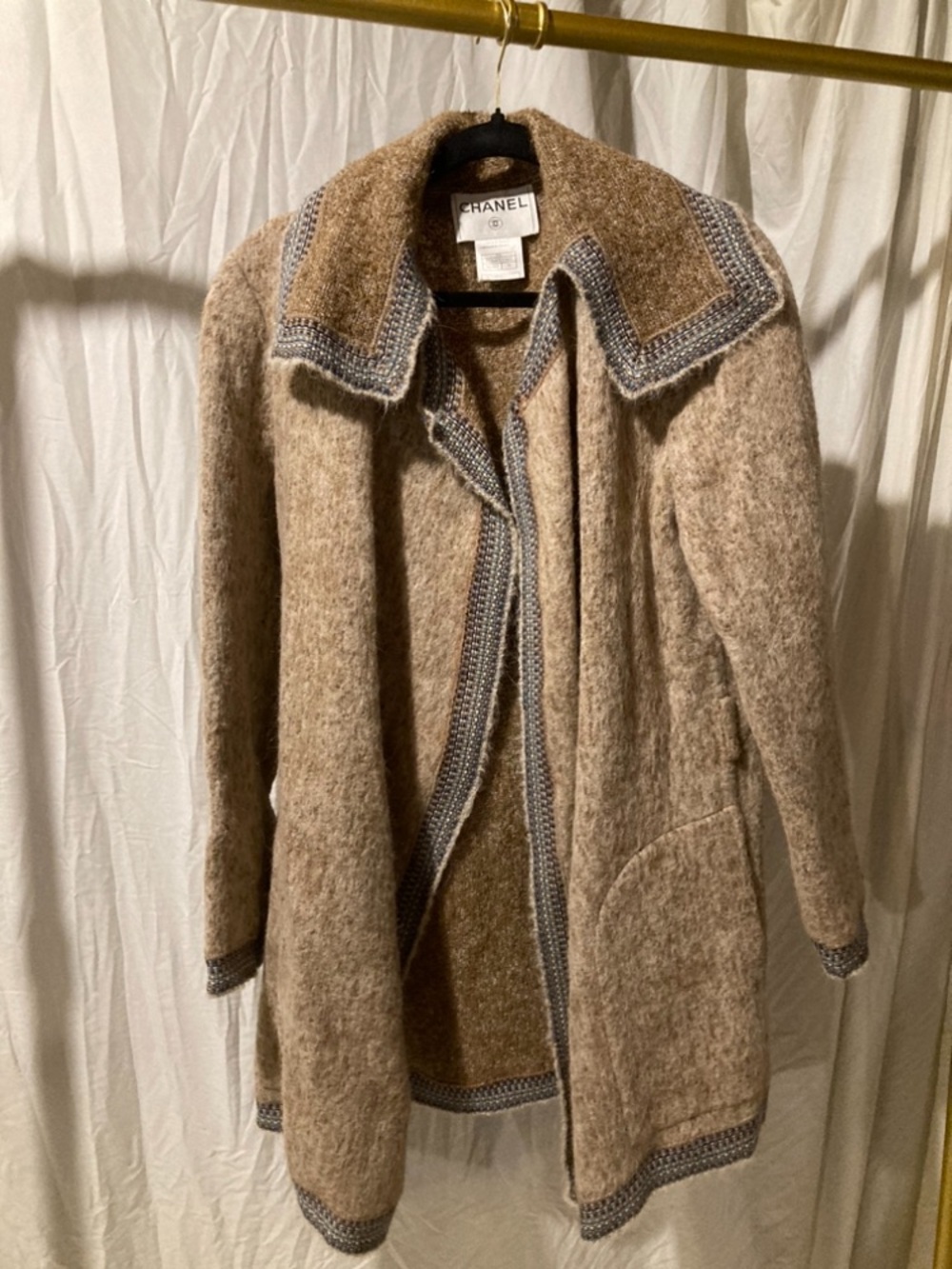 CHANEL Beige alpaca Pea Coat with detailed Trim - Picture 1 of 15